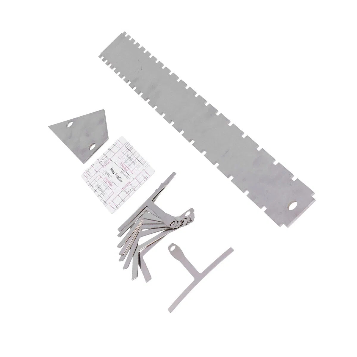 Generic Juego de Herramientas de Medición de Guitarra de Acero Inoxidable, Regla de Nivelación de Precisión, Kit de Calibre para Luthier, Acorde de de Cuello Plateado (SILVER)