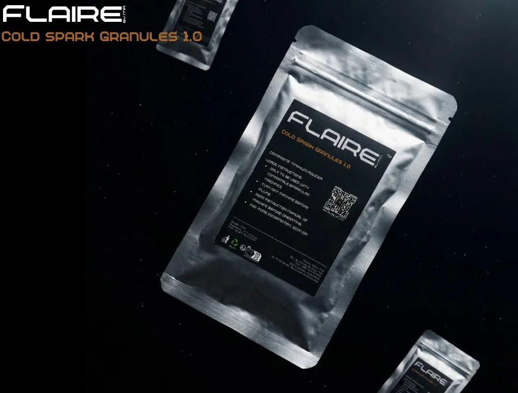 Cold Spark Gránulos 200g | efecto especial en granos hasta 5m de altura | Polvo de efecto escénico | 8 piezas