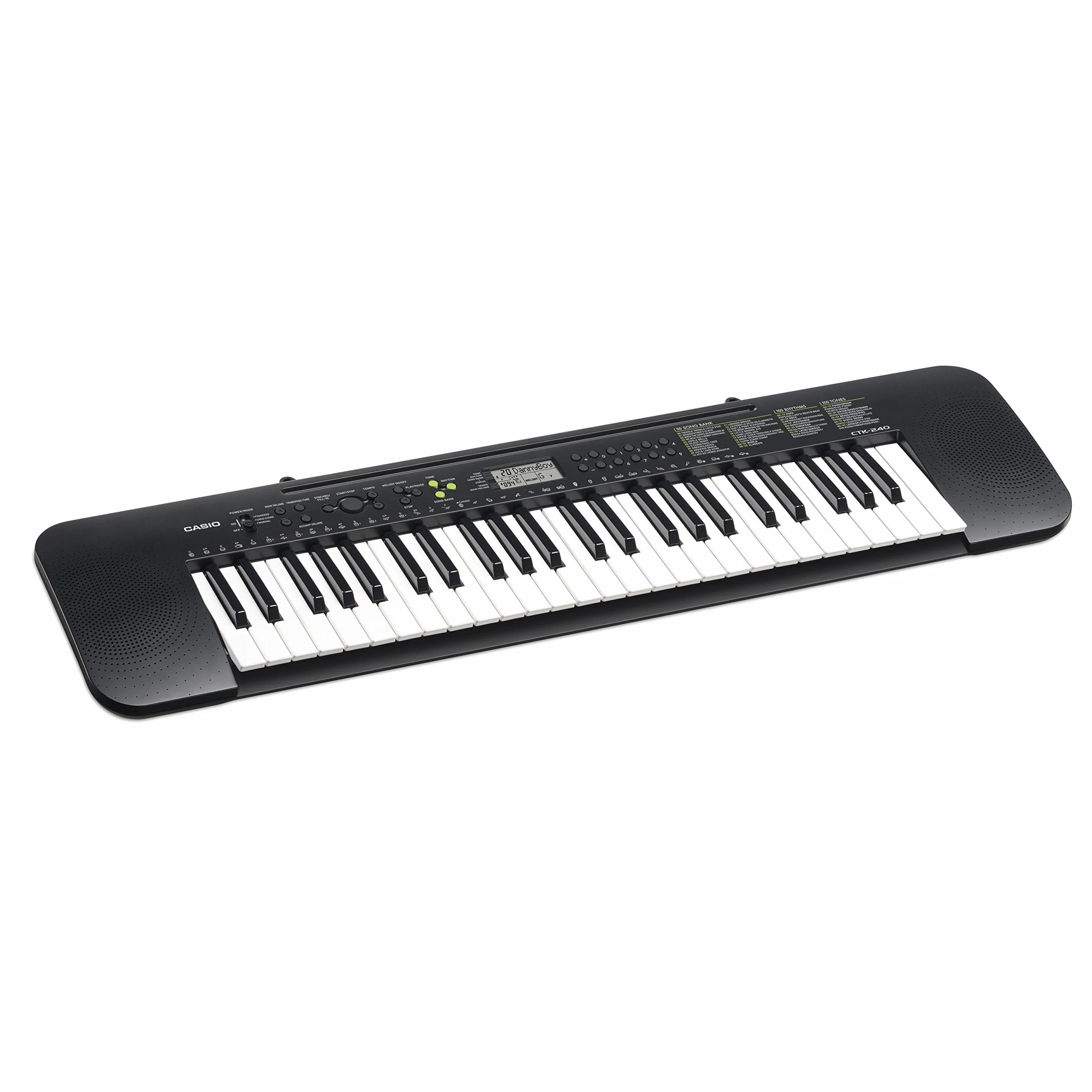 Casio CTK-240 - Teclado de acompañamiento con altavoces, acabado en negro