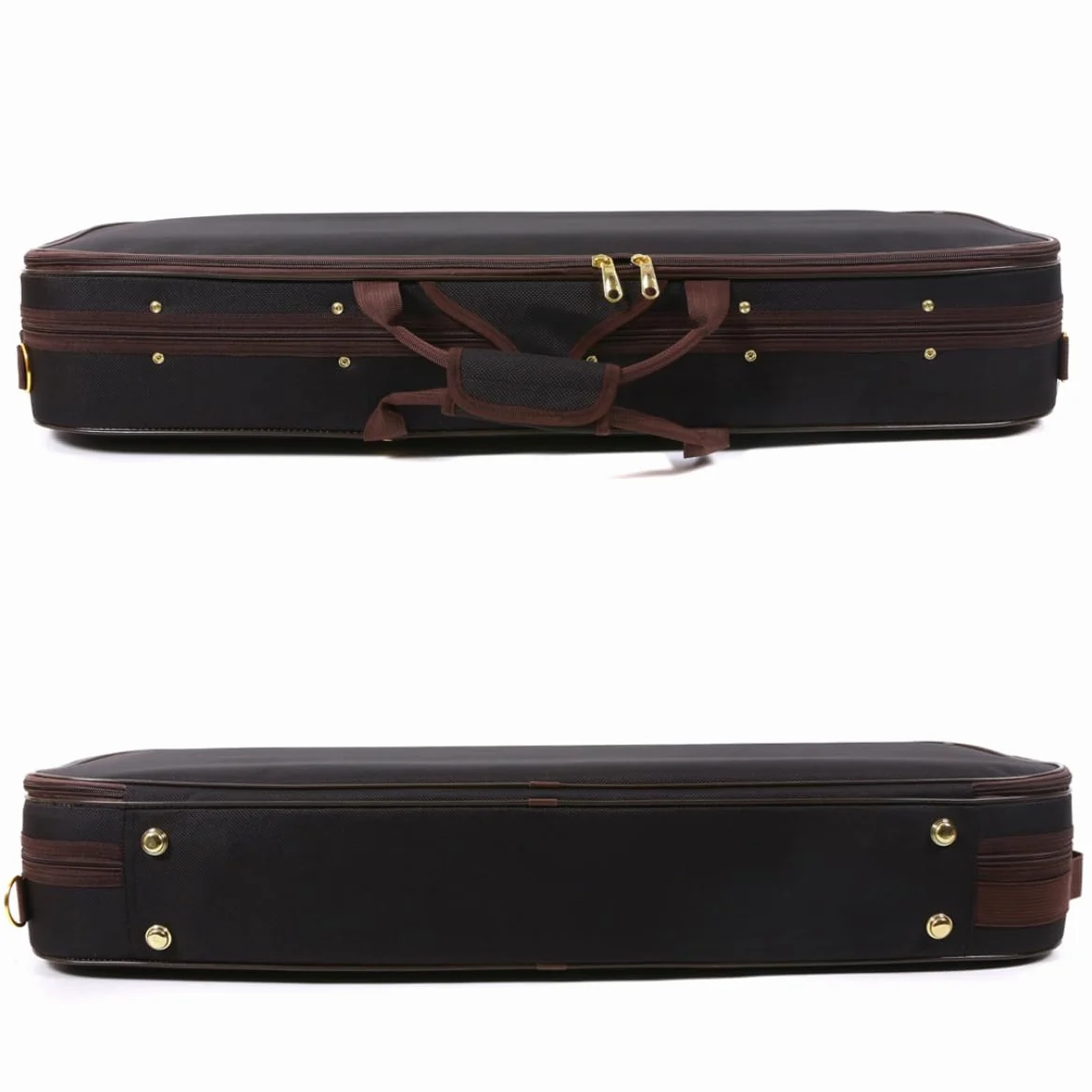 Caja de violín de Lona 4/4 tamaño Completo de Madera Rectangular con Correas duraderas 2 Soporte para Arco Bolsa de violín de Viaje
