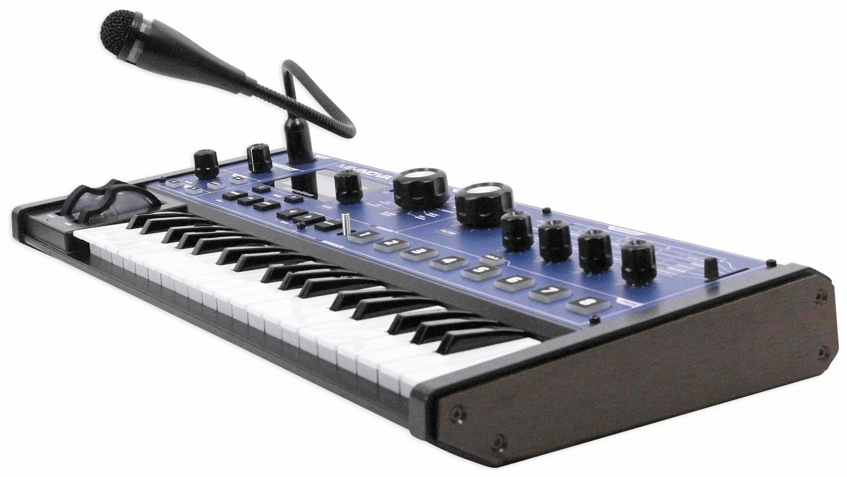 Novation Sintetizador compacto de modelado analógico MiniNova con 37 miniteclas de Novation. Potente, compacto y fuerte, con vocoder de corrección del tono, 256 sonidos incluidos y 5 efectos por capa de voz