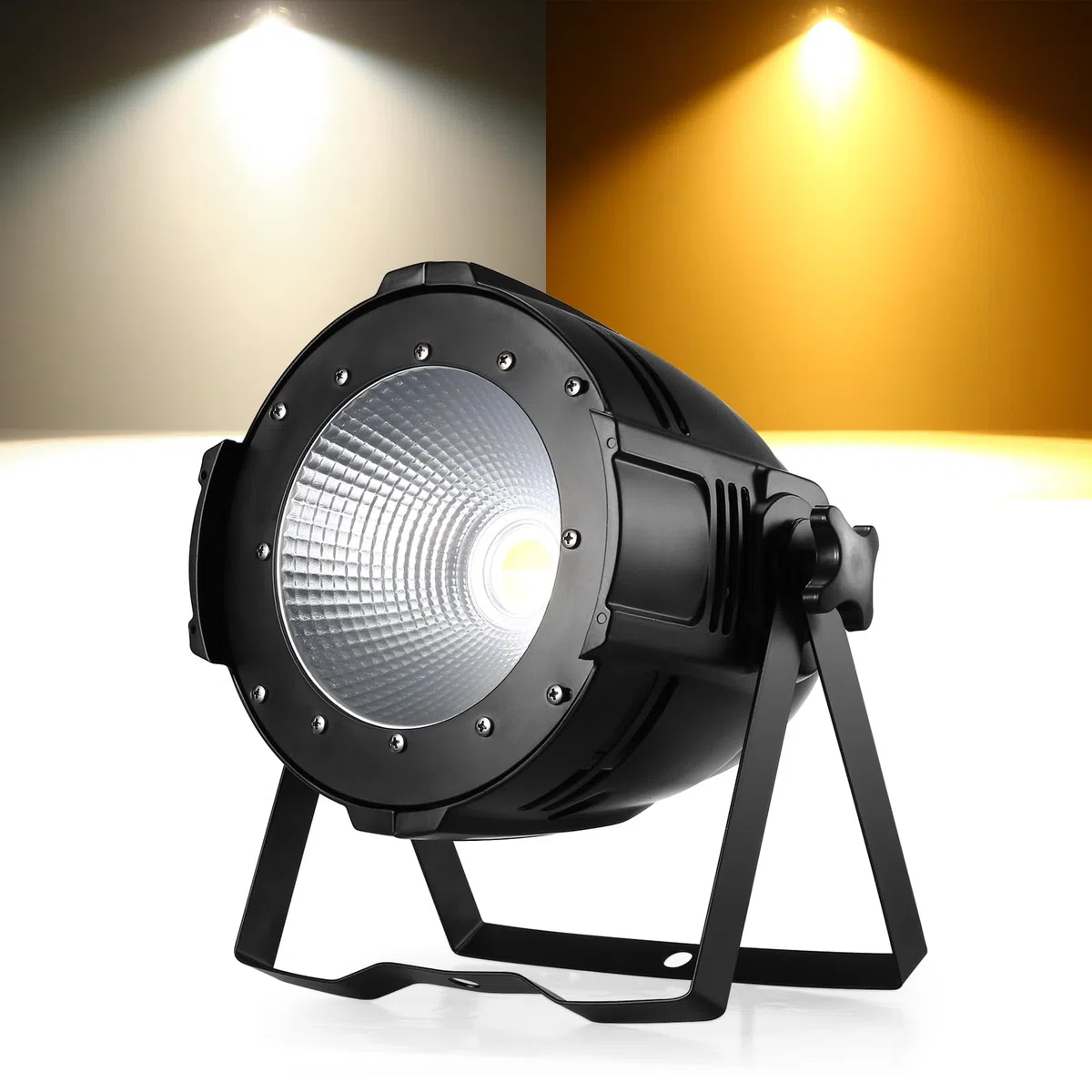 100W COB Par LED Blanco Frío/Cálido Luz de Escenario, Luces Par con DMX512/Maestro-Esclavo, Luz de Foco Estroboscópica para Fotografía, Iglesia, Cumpleaños, Boda, DJ, Discoteca
