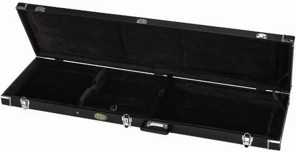 Estuche de guitarra GEWA guitarra eléctrica universal Flat Top Economy - Núcleo de madera - tapa plana - revestimiento de cuero sintético negro mate - cerraduras cromadas
