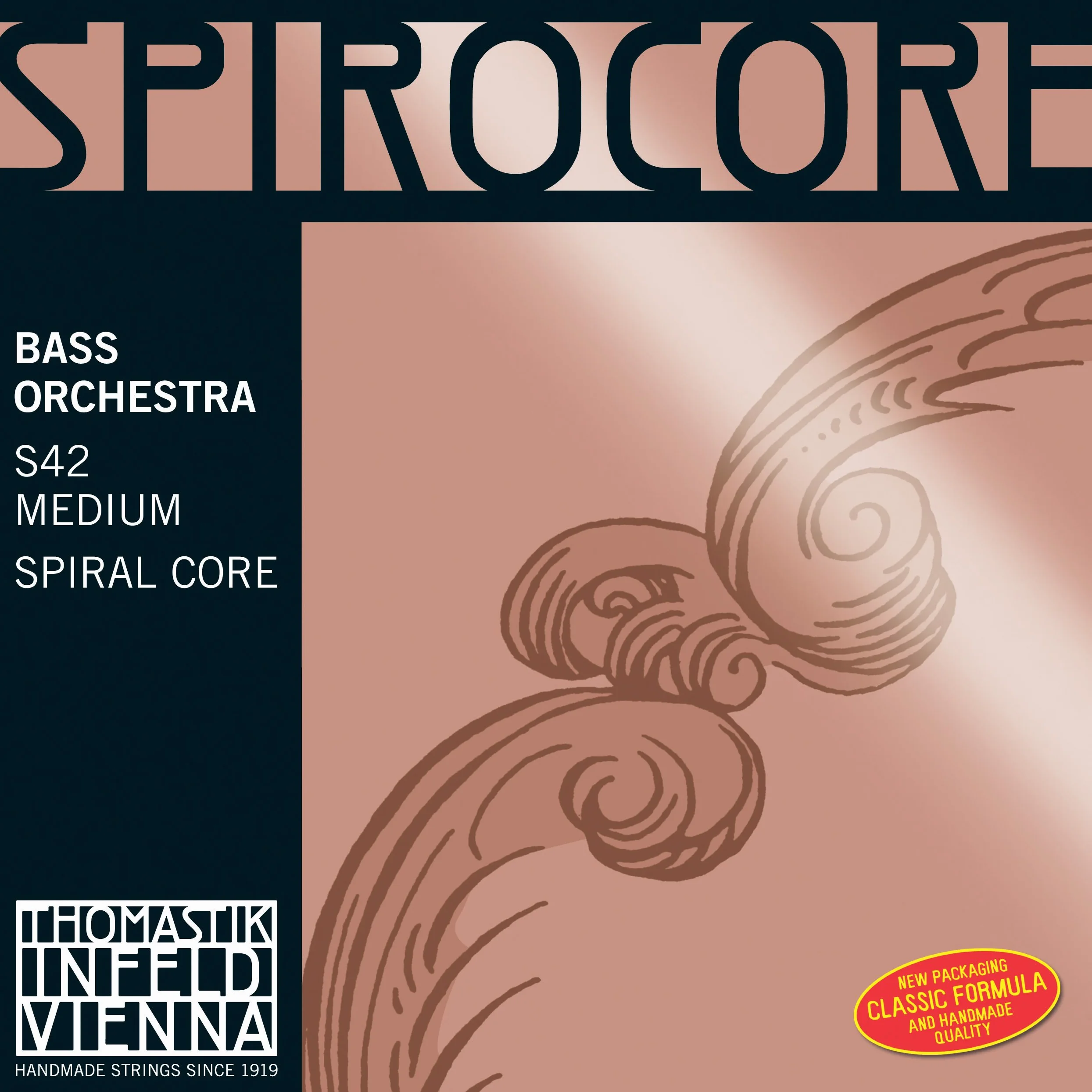 Thomastik Cuerda para Contrabajo 4/4 Spirocore - cuerda Sol núcleo flexible en espiral, entorchado cromo, afinación para orquesta, medio