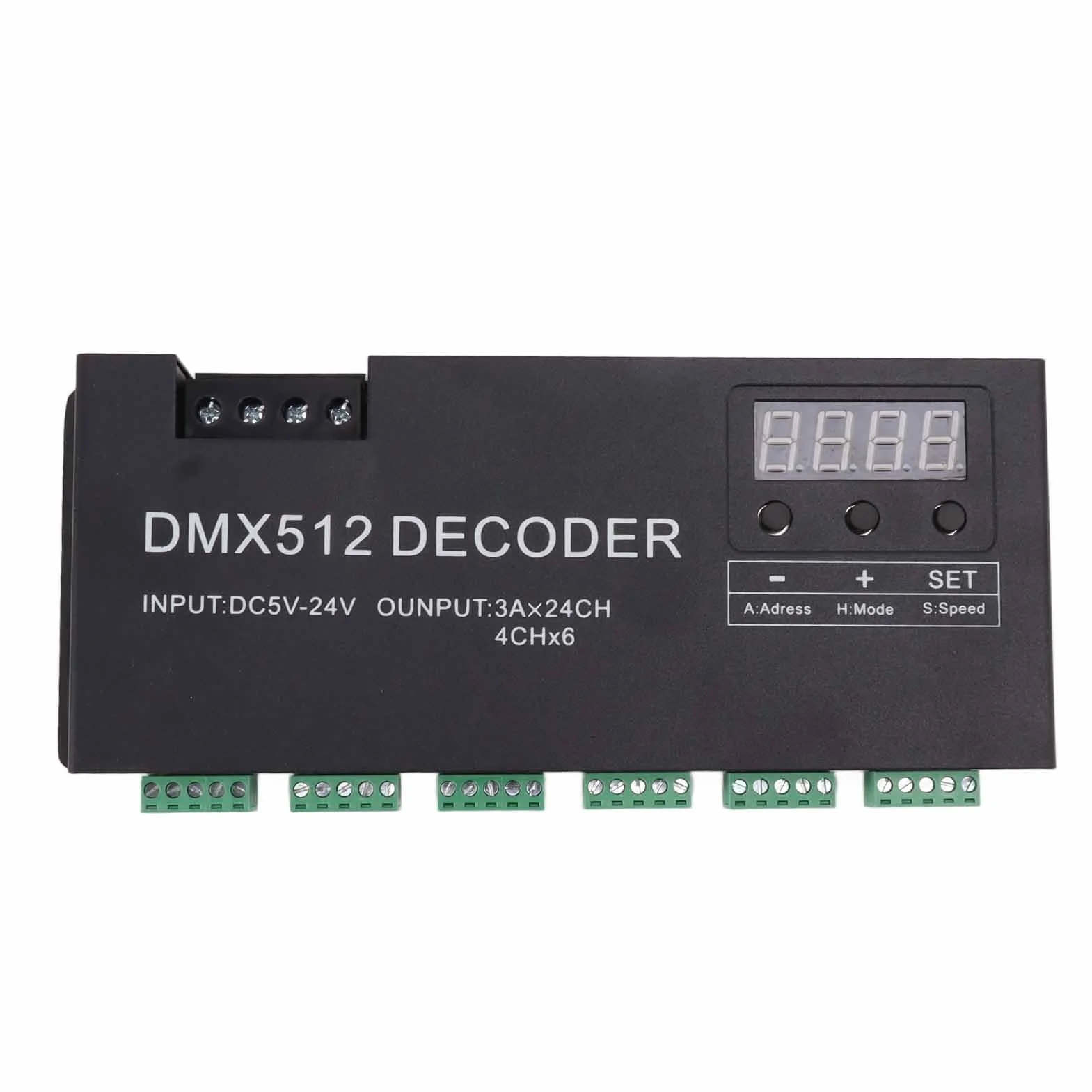 Controlador de intensidad RGBW DMX512, 24 canales DMX decodificador RGBW DMX512, controlador LED para escenario DC5V-24V, dispositivos de grabación de estudio
