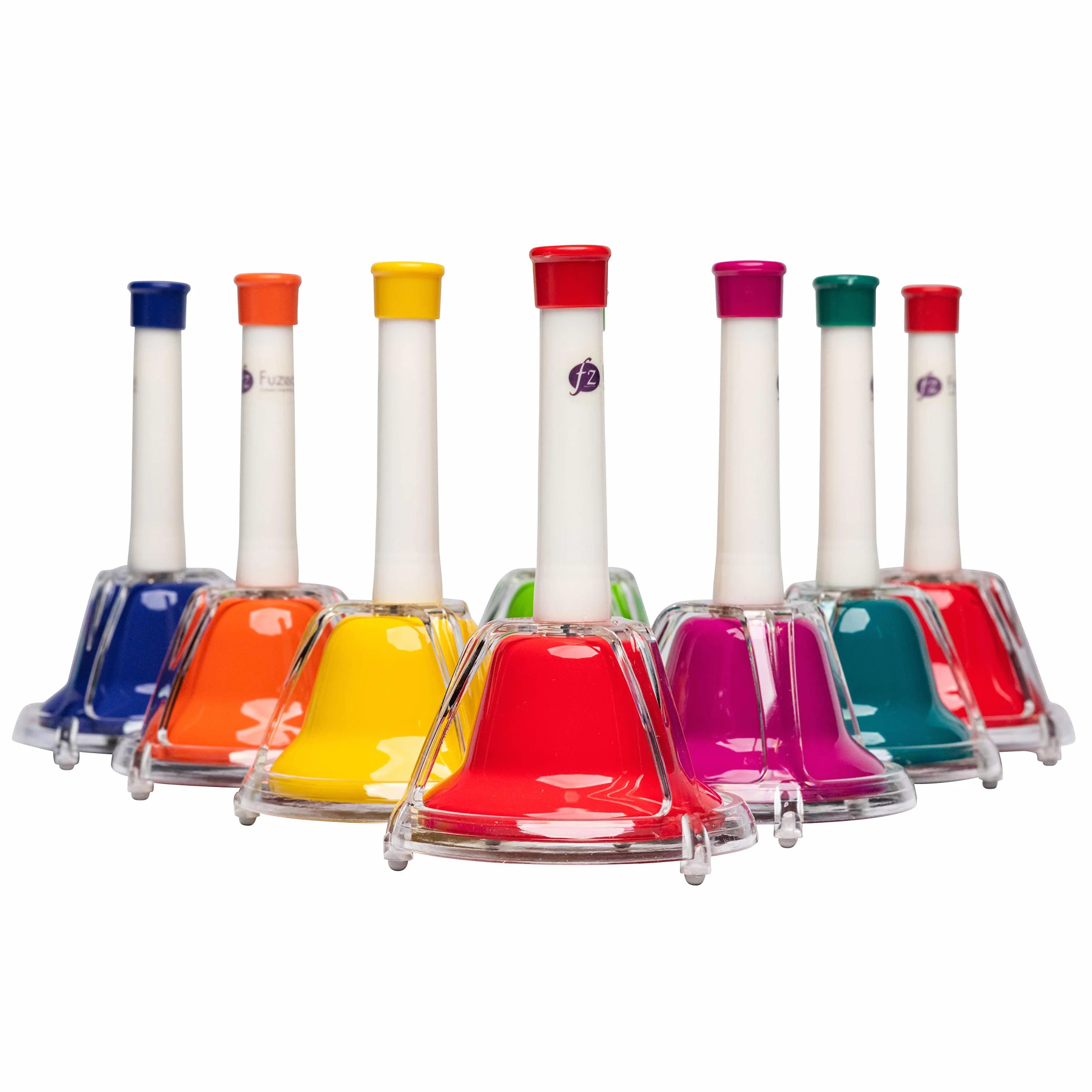 FUZEAU – Juego diatónico de 8 campanas afinadas – Campanas de metal con mangos de plástico – 1 campana = 1 nota – acordadas al más justo – Ideal para descubrir notas, a partir de 3 años