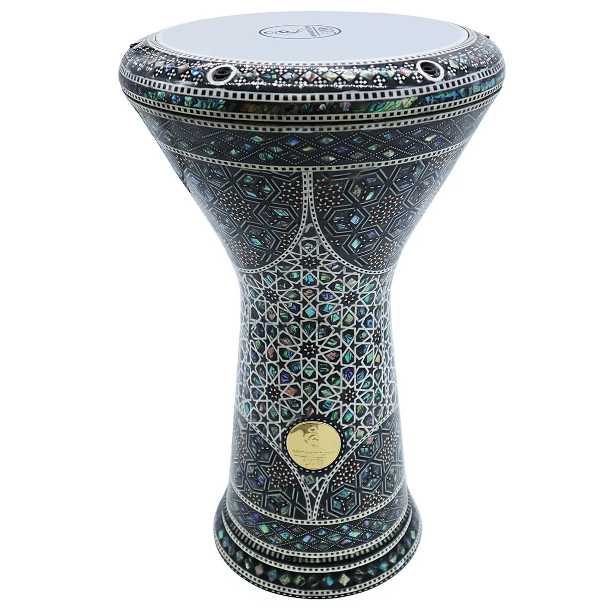 Darbuka Doumbek egipcio Gawharet El Fan de 44,5 cm (nácar auténtico), color verde (Rigel)