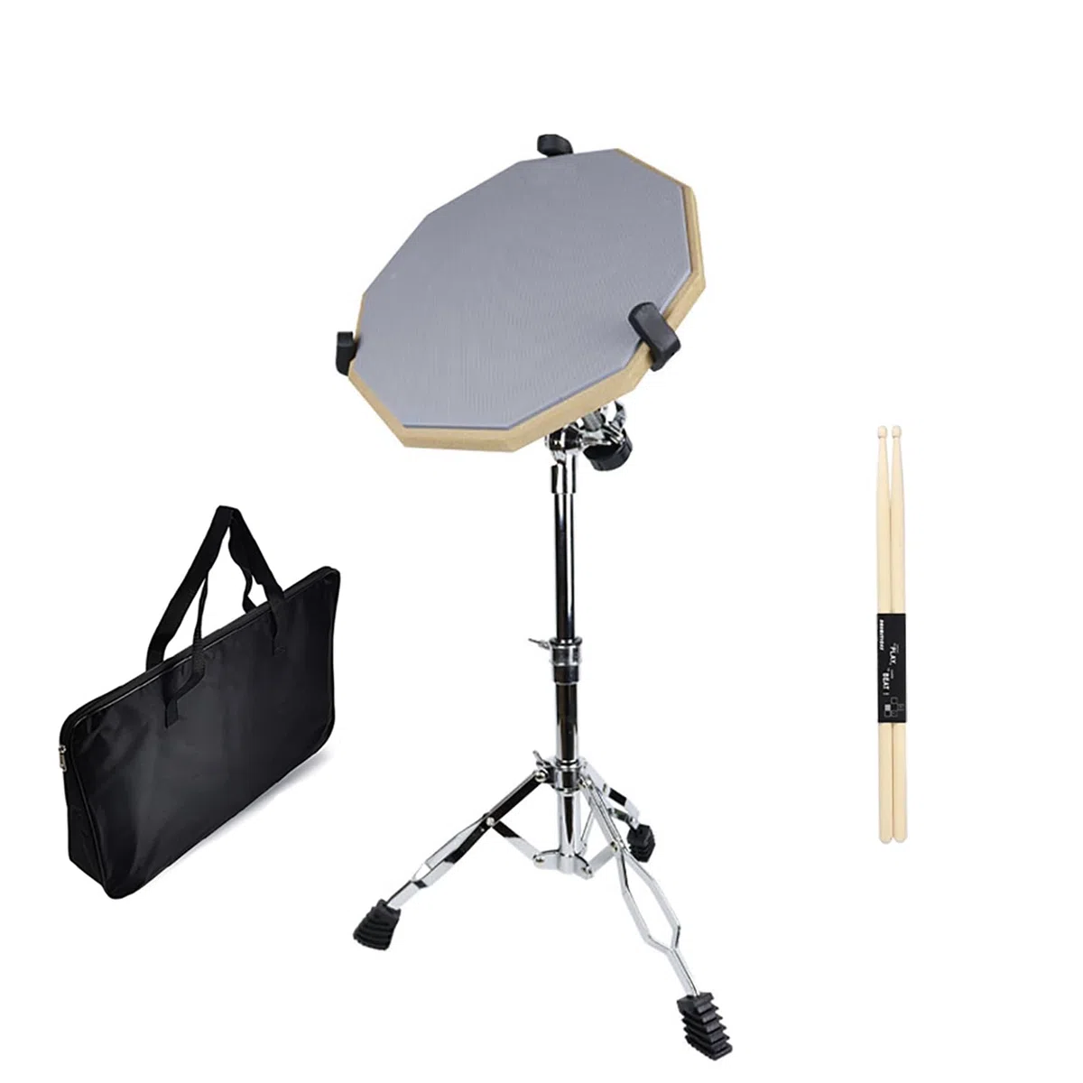 Caja Sorda Tambor，Drum Pad，Kit de Entrenamiento de Batería ，Allenamento Batteria Silicona 12"para Adultos con Soporte de Caja Doble cara Baquetas Bolsa，30,5 cm, Silencio de Doble cara