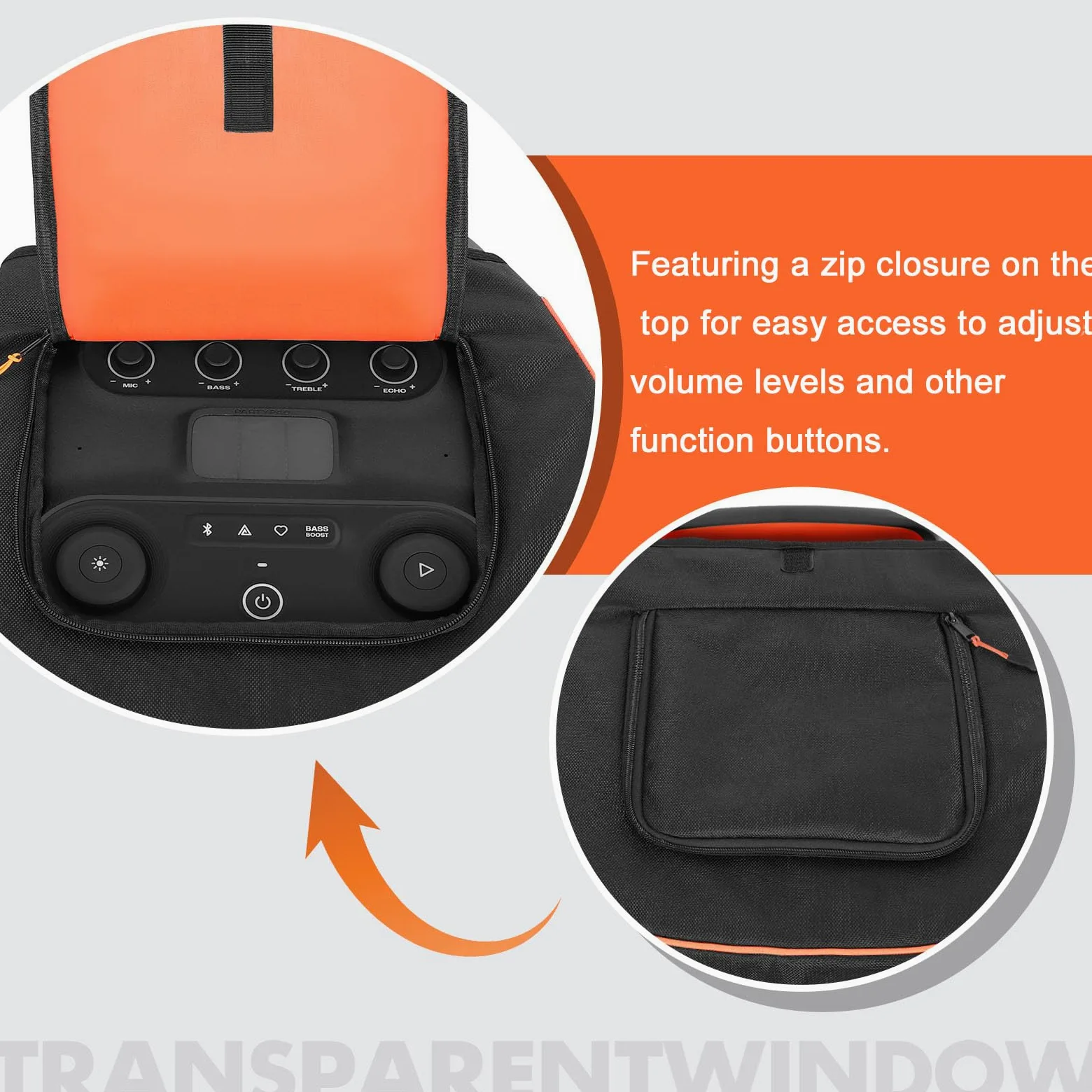 Funda Protectora para Altavoz portátil JBL PartyBox Ultimate, Bolsa de Almacenamiento Multifuncional con Bolsillos