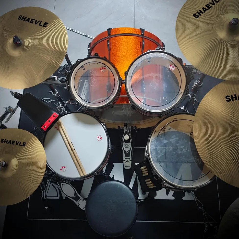 Paquete de platillos de aleación para batería 5 piezas, incluye platillos de 14", 16", 18" y 20", dorados