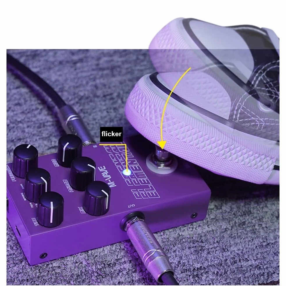 Pedal de efectos de bajo de guitarra de retardo y reverberación, pedal de retardo digital, pedal elemental para M-vave 9 diferentes efectos de guitarra Supporr para TAP