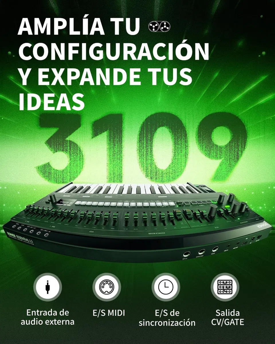Donner ESSENTIAL L1 Sintetizador con Secuenciador de 64 Pasos, Sistema Modular Magnético S2C, Sintetizador Portátil con CV/GATE/SYNC I/O