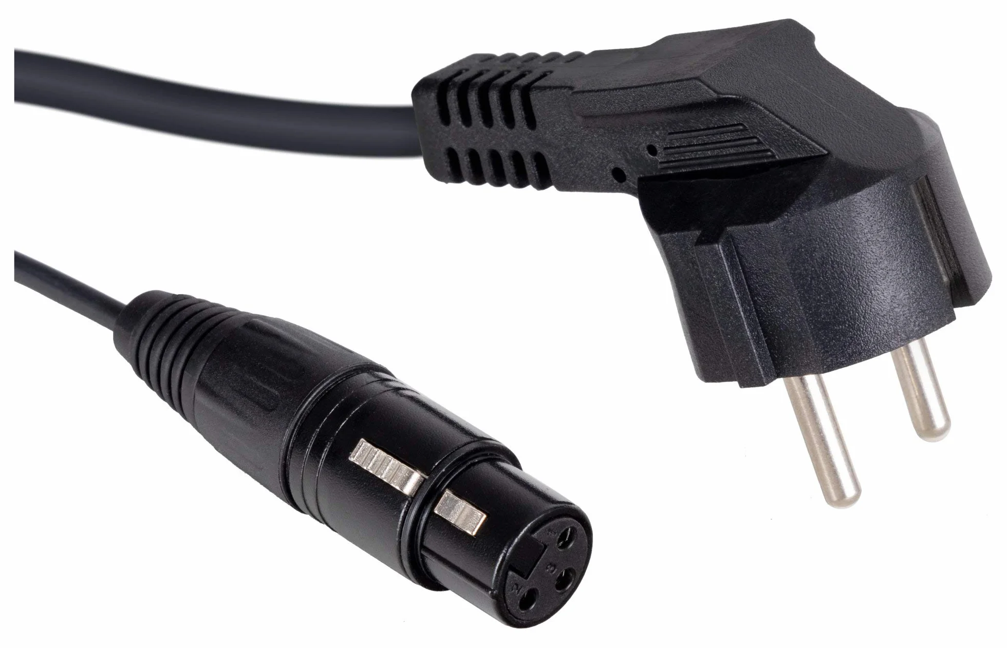 Pronomic Stage EUPPX-20 Cable Híbrido Euro/Powerplug/XLR - Longitud: 20 m - Cable Combinado para Altavoces Activos - Alimentación y señal en uno - Compatible con Powercon/Schuko - Negro