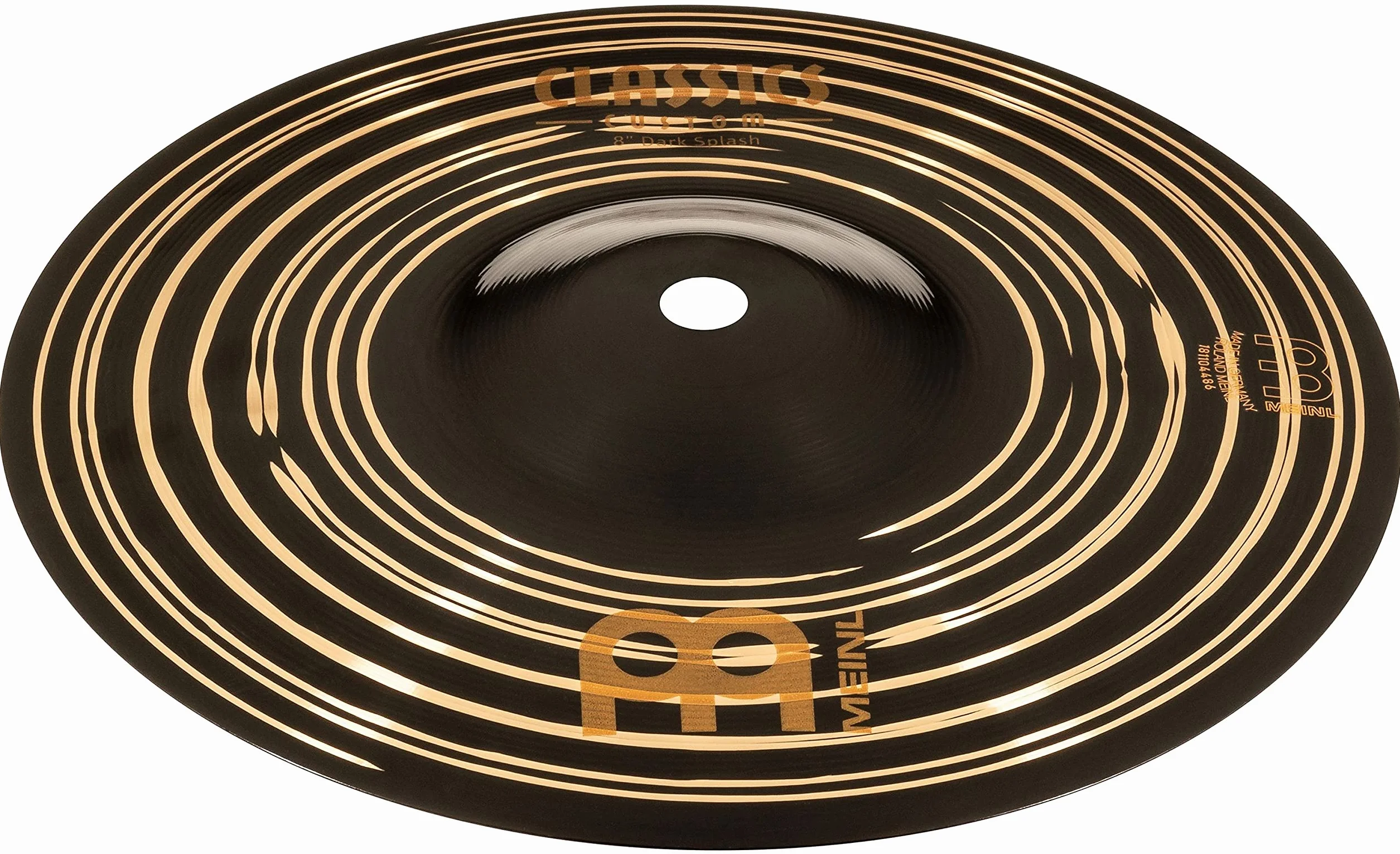 Meinl Cymbals Classics Custom Dark Plato Splash de 8 pulgadas (20,32cm) Platillos de Batería - Bronce B12, Acabado Oscuro (CC8DAS)
