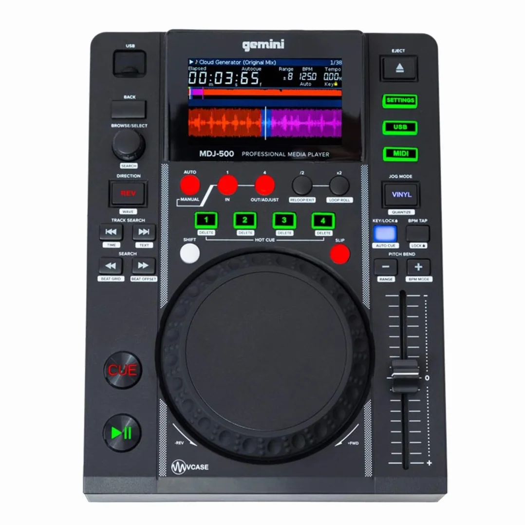 Lector CD Gemini MDJ-500 Slot MP3 USB Disp.LCD