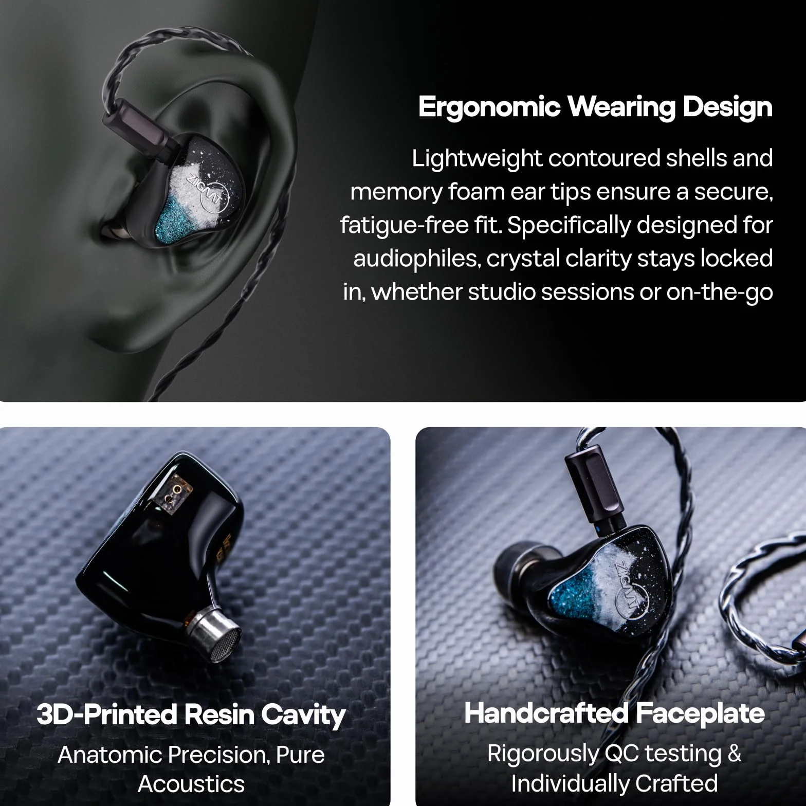 Linsoul ZiiGaat Horizon In Ear Monitor,Auriculares con Cable HiFi 1DD+2BA+2Planar,IEM de Estudio,Sintonización Natural Equilibrada con Extensión de Agudos Suave como Mantequilla para Músicos Audiófilo