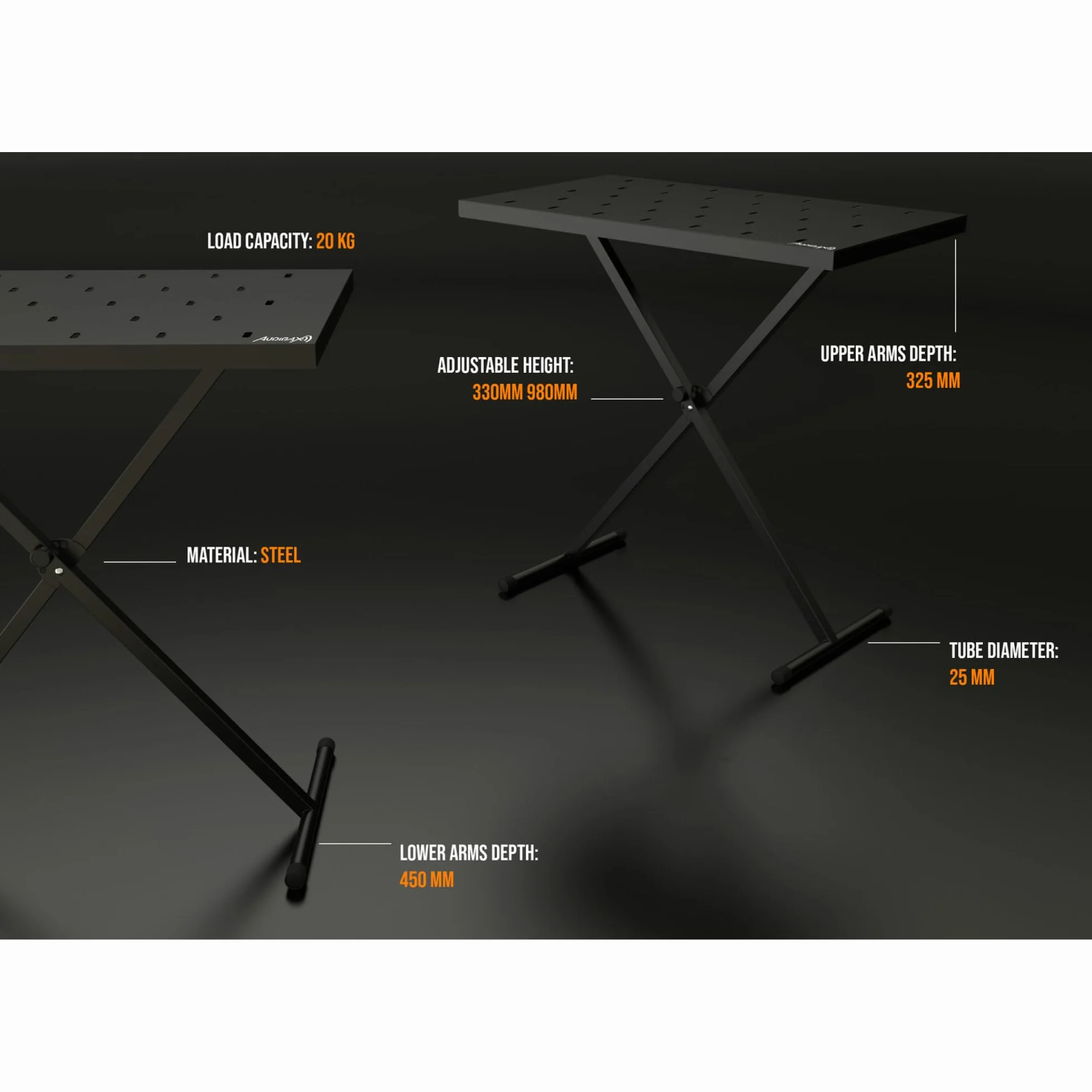 Audibax Onyx 200 Soporte Mesa Multifuncion para Controlador Midi, DJ, Percusion
