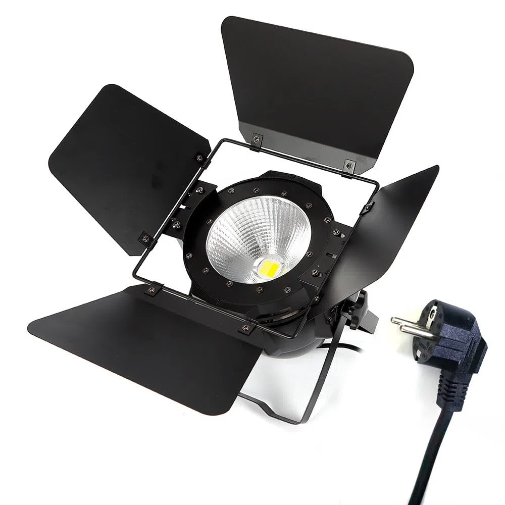 200 W COB LED luz de escenario, par de luces LED para escenarios, luz de escenario, luz blanca fría, DMX512 | 6 CH | 3200 K/6500 K, COB exterior, luz para fiestas, bodas, iglesia, drama