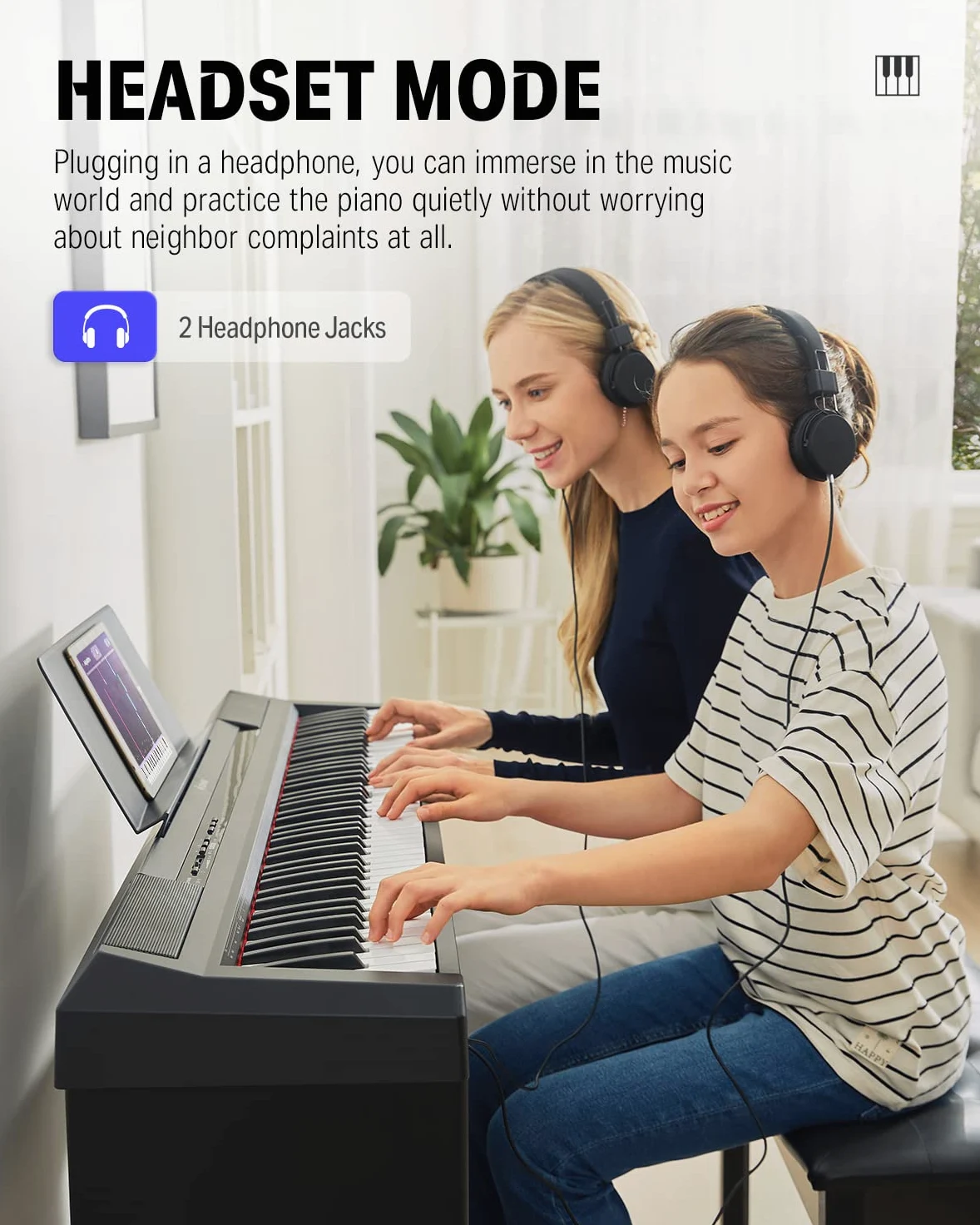 Donner Piano Eléctrico Digital 88 Teclas, Mitad Contrapesadas Teclas, Teclado Musical Adecuado para Principiantes con Soporte de Piano Desmontable y Pedal Triple, DEP-10S, Retro, Negro