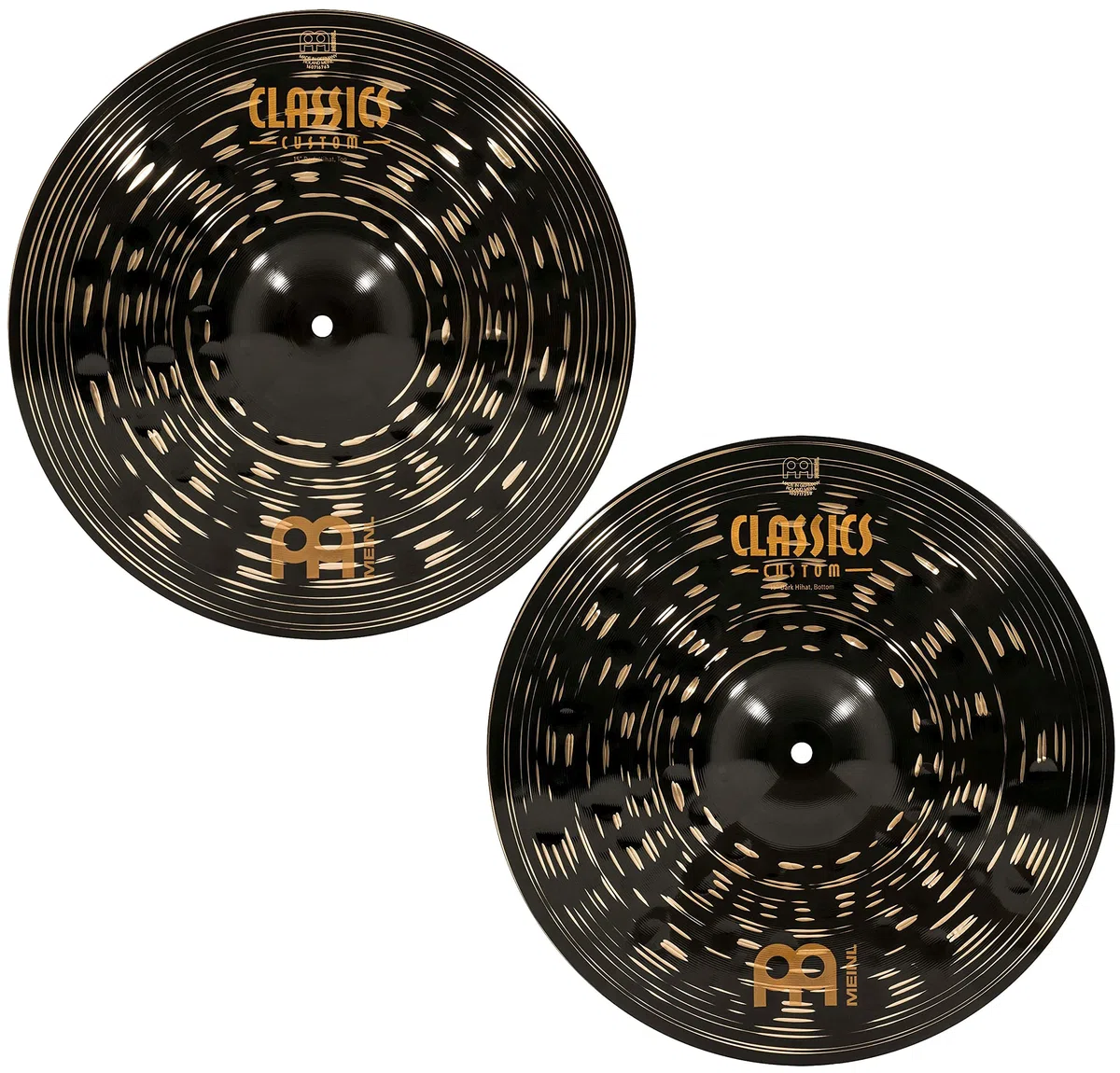 Meinl Cymbals Classics Custom Dark Plato Hihat de 15 pulgadas (38,10cm) Platillos de Batería - Pareja - Bronce B12, Acabado Oscuro (CC15DAH)