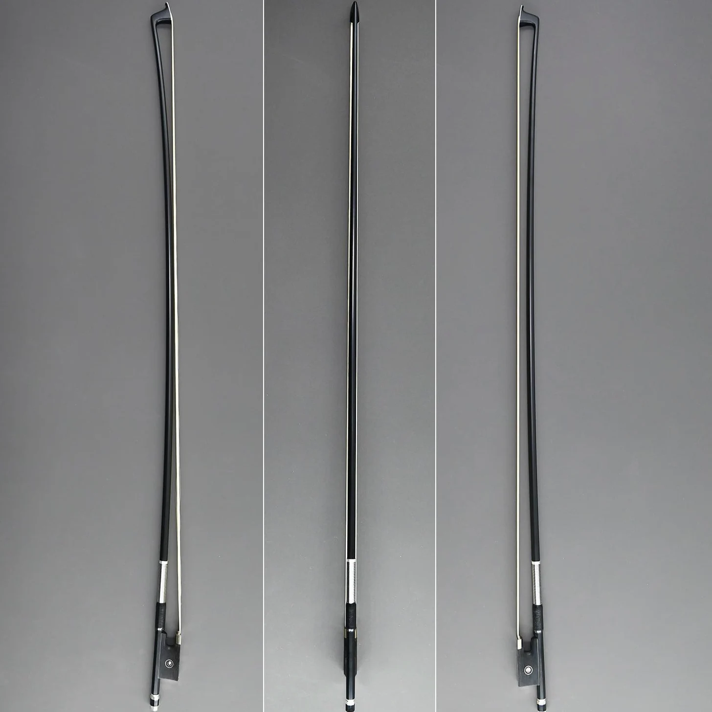 Arco de violín de fibra de carbono completo 4/4 Tamaño 74,5 cm VINGOBOW Nivel avanzado 4 4 rana de ébano pelo de caballo blanco mongol real cálido tono claro palo recto