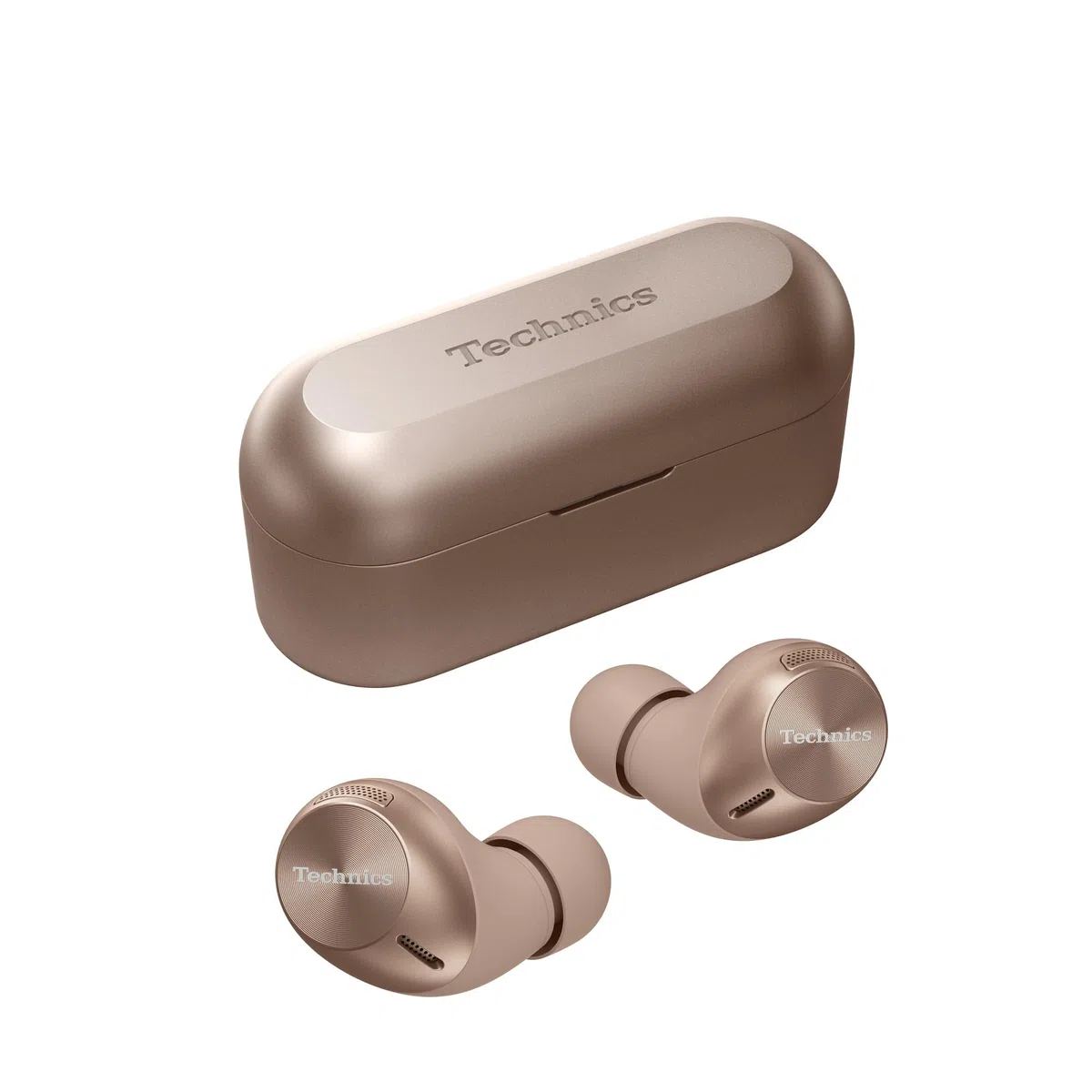 Technics EAH-AZ40M2EN Auriculares Inalámbricos con Cancelación De Ruido, Bluetooth Multipunto 3 Dispositivos, Cómodos Intraurales, Micrófono Integrado, Oro Rosa