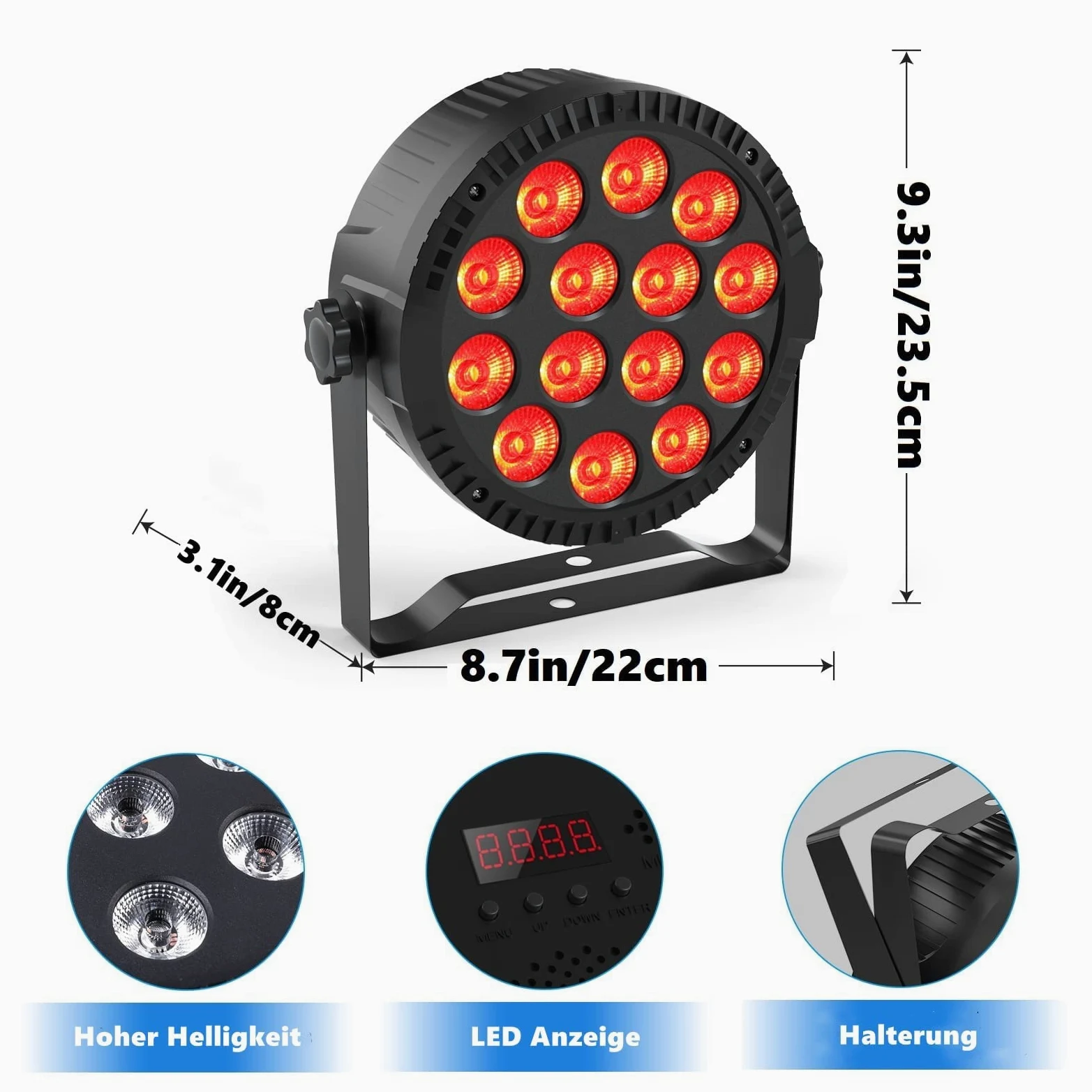 HOLDLAMP 2PCS 84W RGBW LED Par Focos, Luz de Escenario con Modo de Activación de Sonido y Control Remoto, DMX 4/8CH Luces Discoteca para DJ Fiesta Cumpleaños Bar Club