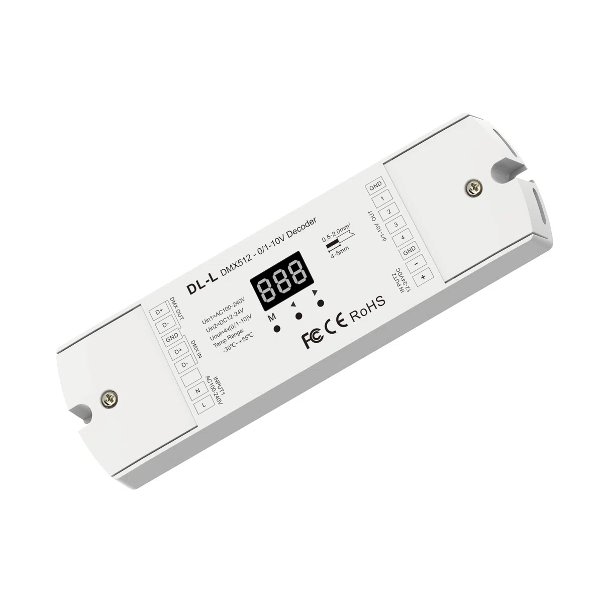 DMX512 to 4CH 0/1-10V Analog Signal DMX 0-10V LED Dimmer RGB/RGBW Controller 4 Channel Dimmer