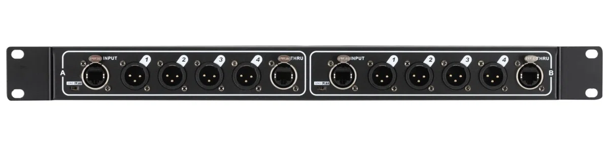 Pronomic NetCore SR-3M Multicore-Rackbox M/M Dual - Unidad de rack con 2x 4 conectores XLR (male) y 4x conector RJ45 - para transmitir señales analógicas o digitales mediante cable de red